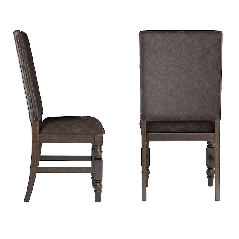 Chaises de salle à manger capitonnées cloutées (lot de 2)
