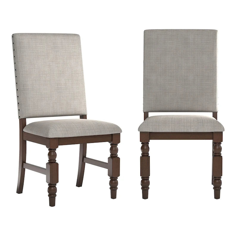 Chaises de salle à manger capitonnées cloutées (lot de 2)