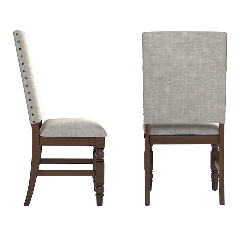 Chaises de salle à manger capitonnées cloutées (lot de 2)