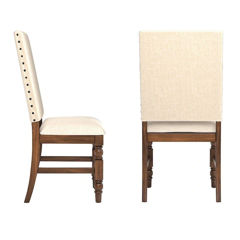 Chaises de salle à manger capitonnées cloutées (lot de 2)