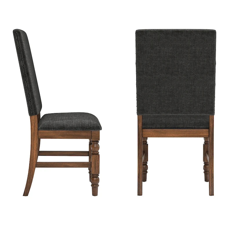Chaises de salle à manger capitonnées cloutées (lot de 2)