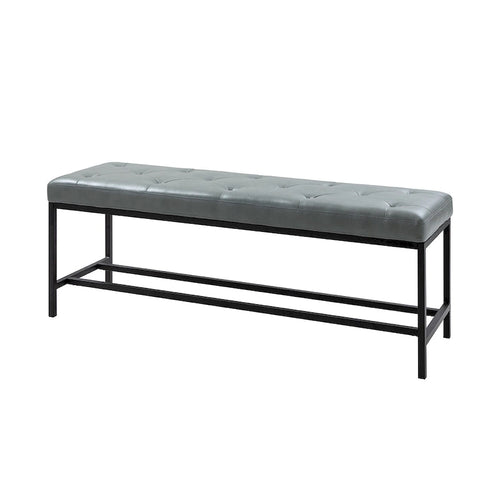 Banc de rangement capitonné contemporain de 127 cm de large avec pieds en métal