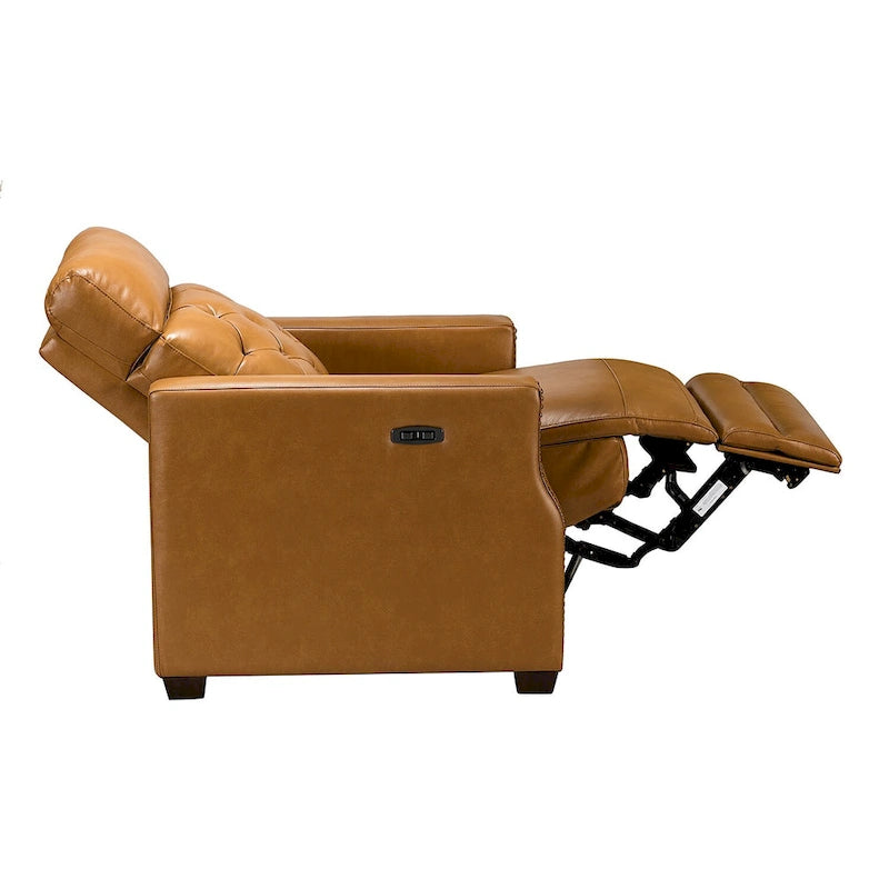 Fauteuil inclinable électrique en cuir véritable de 80 cm de large avec port USB, lot de 2