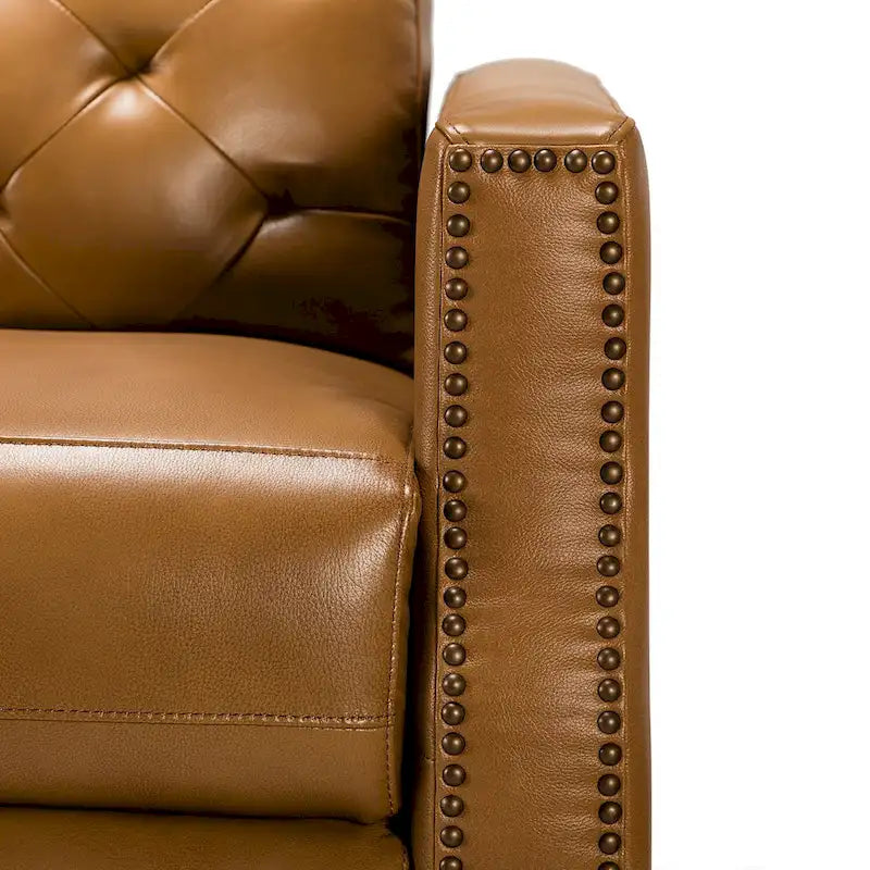 Fauteuil inclinable électrique en cuir véritable de 80 cm de large avec port USB, lot de 2