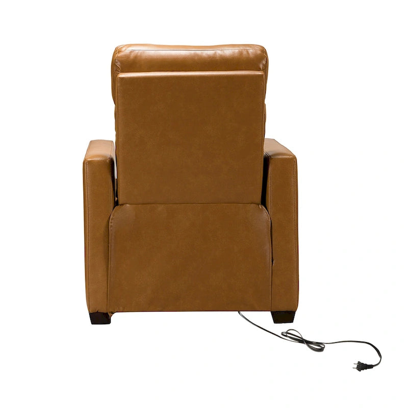 Fauteuil inclinable électrique en cuir véritable de 80 cm de large avec port USB, lot de 2