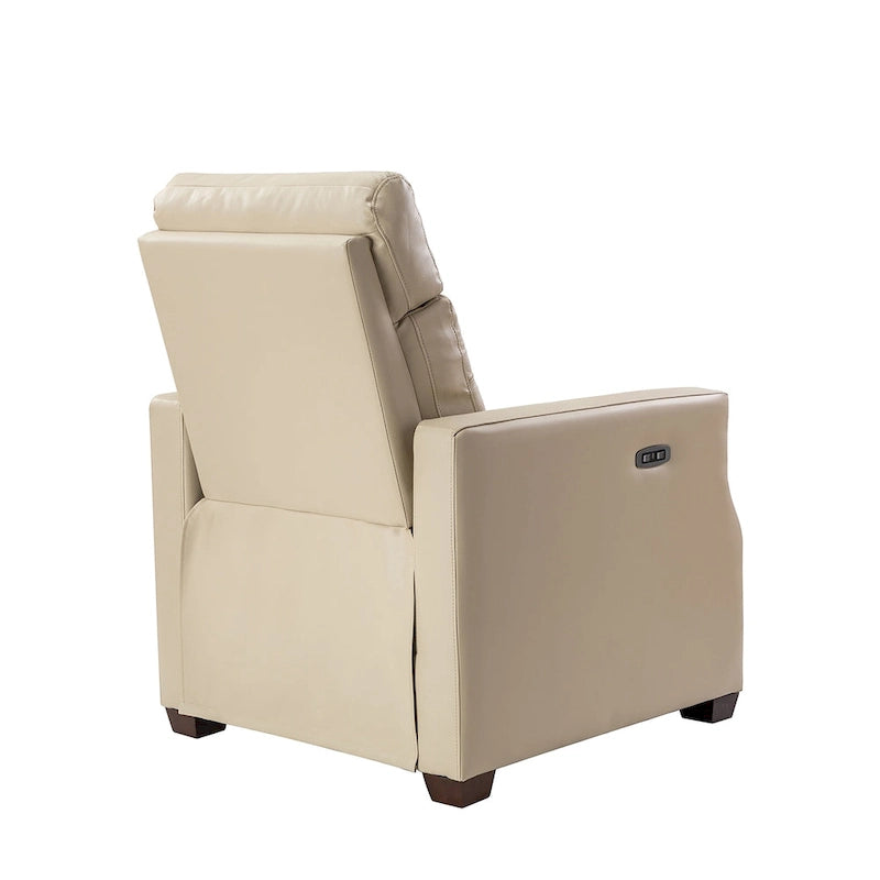 Fauteuil inclinable électrique en cuir véritable de 80 cm de large avec port USB, lot de 2