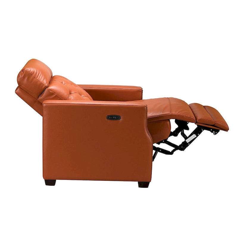 Fauteuil inclinable électrique en cuir véritable de 80 cm de large avec port USB, lot de 2