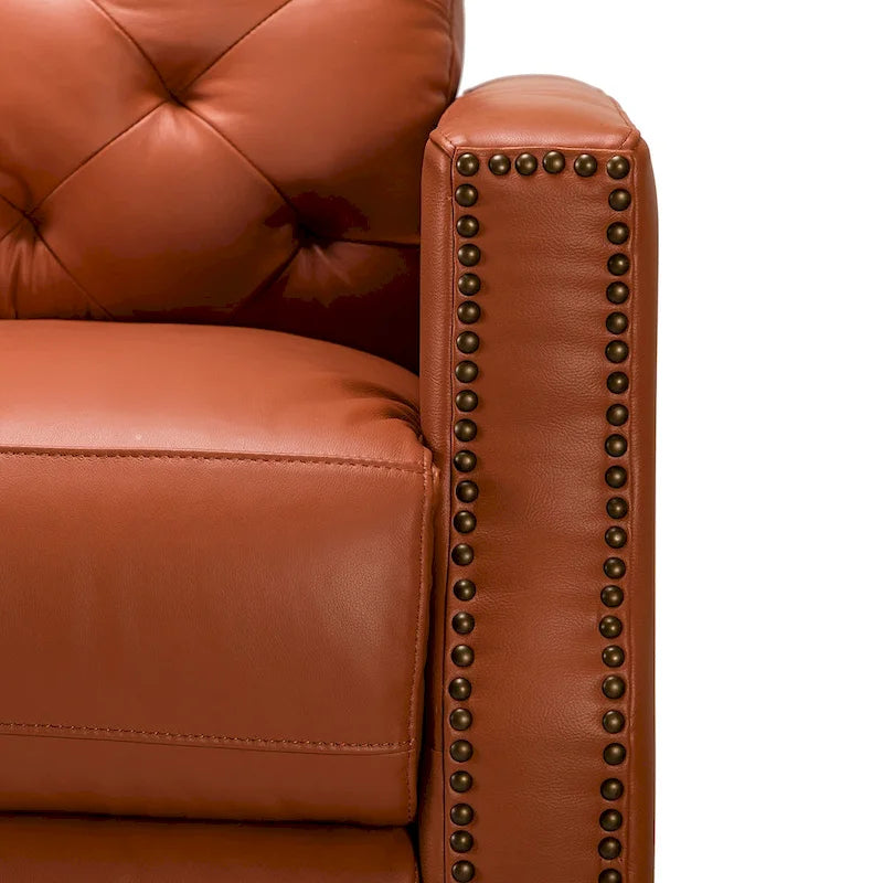 Fauteuil inclinable électrique en cuir véritable de 80 cm de large avec port USB, lot de 2