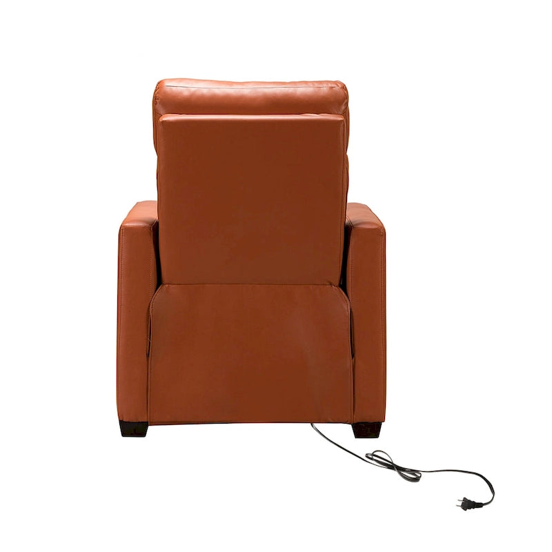 Fauteuil inclinable électrique en cuir véritable de 80 cm de large avec port USB, lot de 2