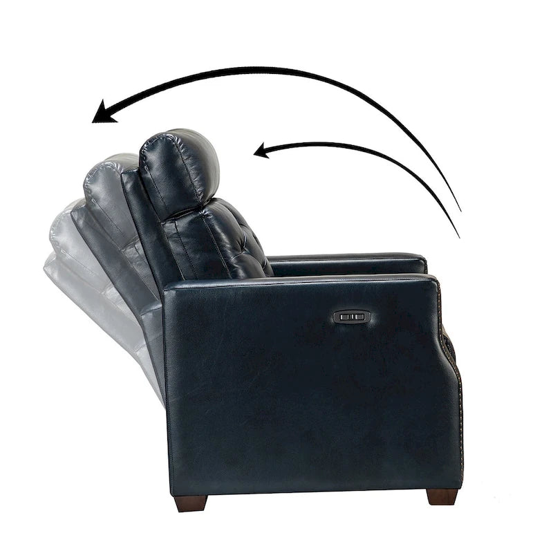 Fauteuil inclinable électrique en cuir véritable de 80 cm de large avec port USB, lot de 2