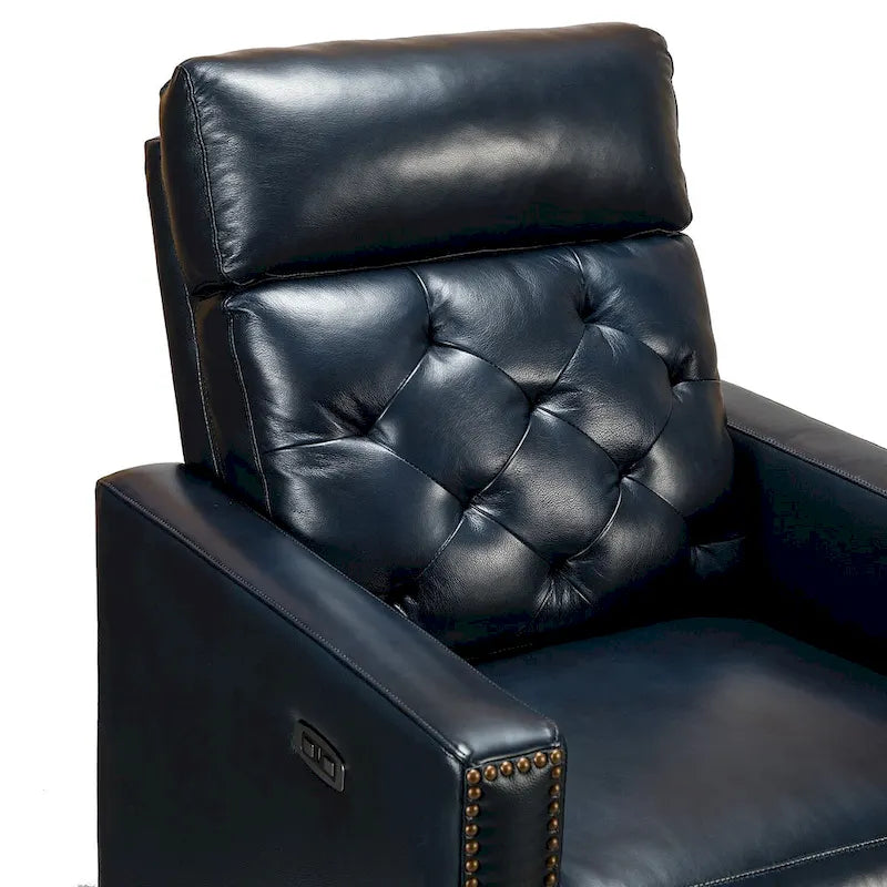 Fauteuil inclinable électrique en cuir véritable de 80 cm de large avec port USB, lot de 2