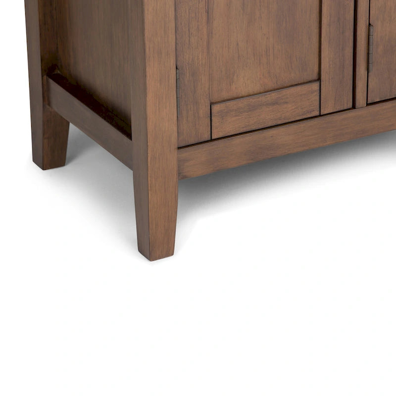 Meuble TV en bois massif de 183 cm de large pour téléviseurs jusqu'à 80 pouces - 183 L x 42 P x 66 H cm