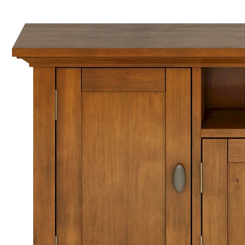 Meuble TV en bois massif de 183 cm de large pour téléviseurs jusqu'à 80 pouces - 183 L x 42 P x 66 H cm
