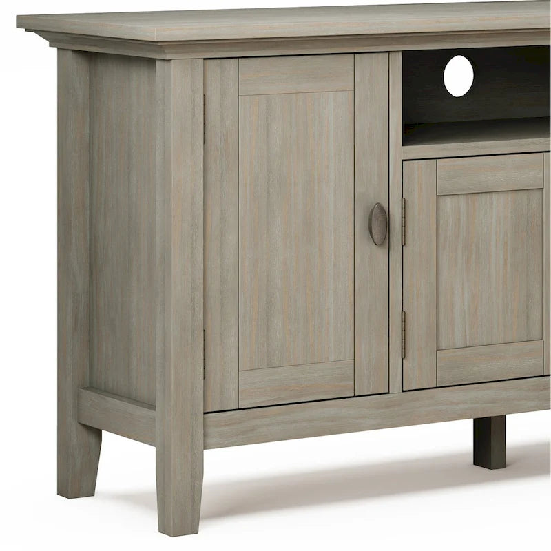 Meuble TV en bois massif de 183 cm de large pour téléviseurs jusqu'à 80 pouces - 183 L x 42 P x 66 H cm