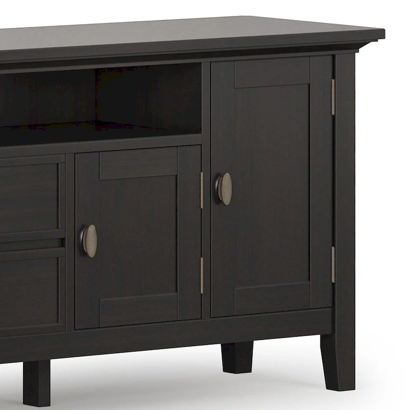 Meuble TV en bois massif de 183 cm de large pour téléviseurs jusqu'à 80 pouces - 183 L x 42 P x 66 H cm