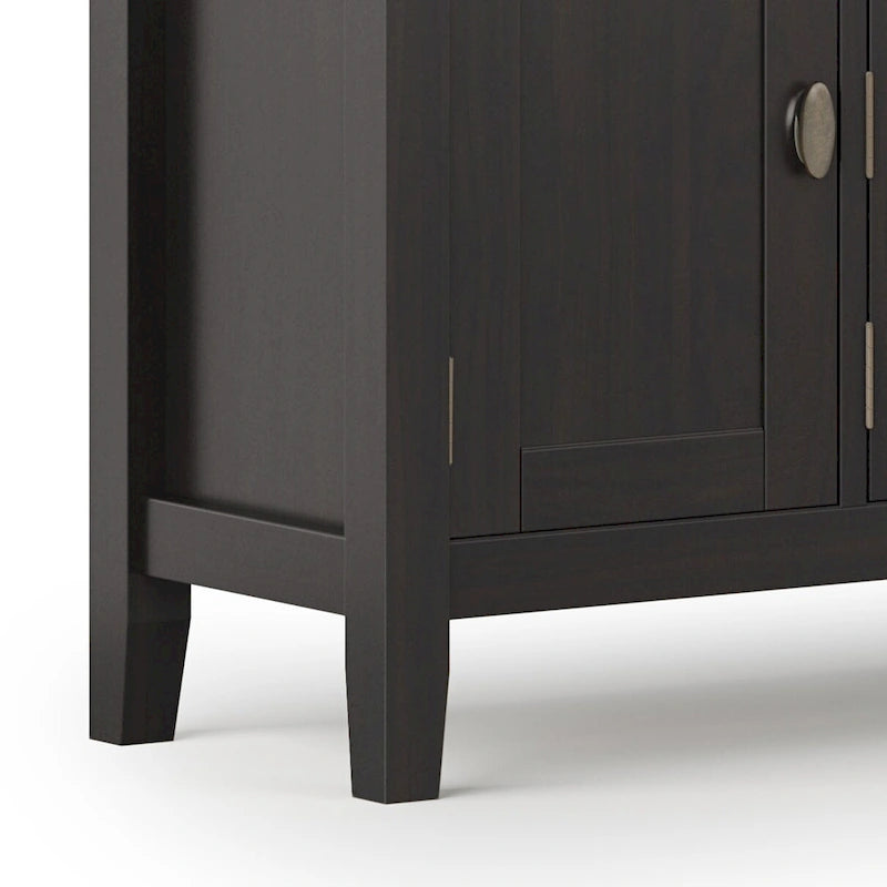 Meuble TV en bois massif de 183 cm de large pour téléviseurs jusqu'à 80 pouces - 183 L x 42 P x 66 H cm