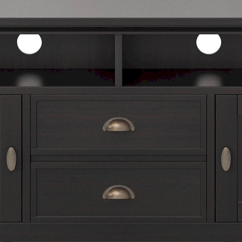 Meuble TV en bois massif de 183 cm de large pour téléviseurs jusqu'à 80 pouces - 183 L x 42 P x 66 H cm