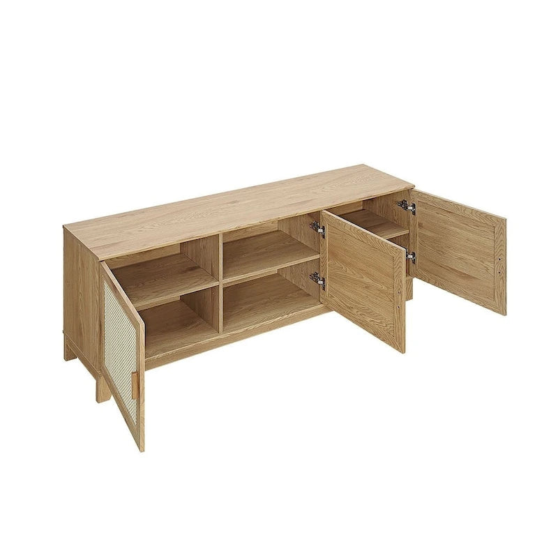 Console de meuble TV moderne en rotin de 160 cm (62.99 po)