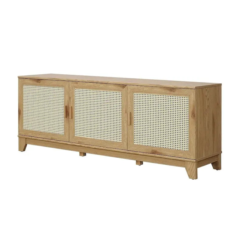Console de meuble TV moderne en rotin de 160 cm (62.99 po)