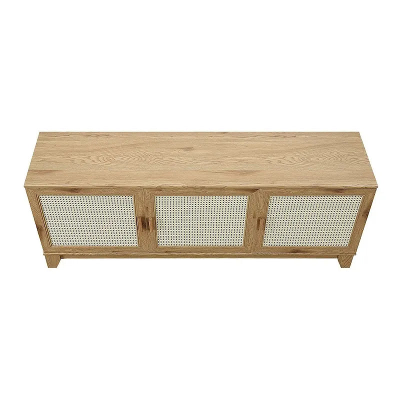 Console de meuble TV moderne en rotin de 160 cm (62.99 po)