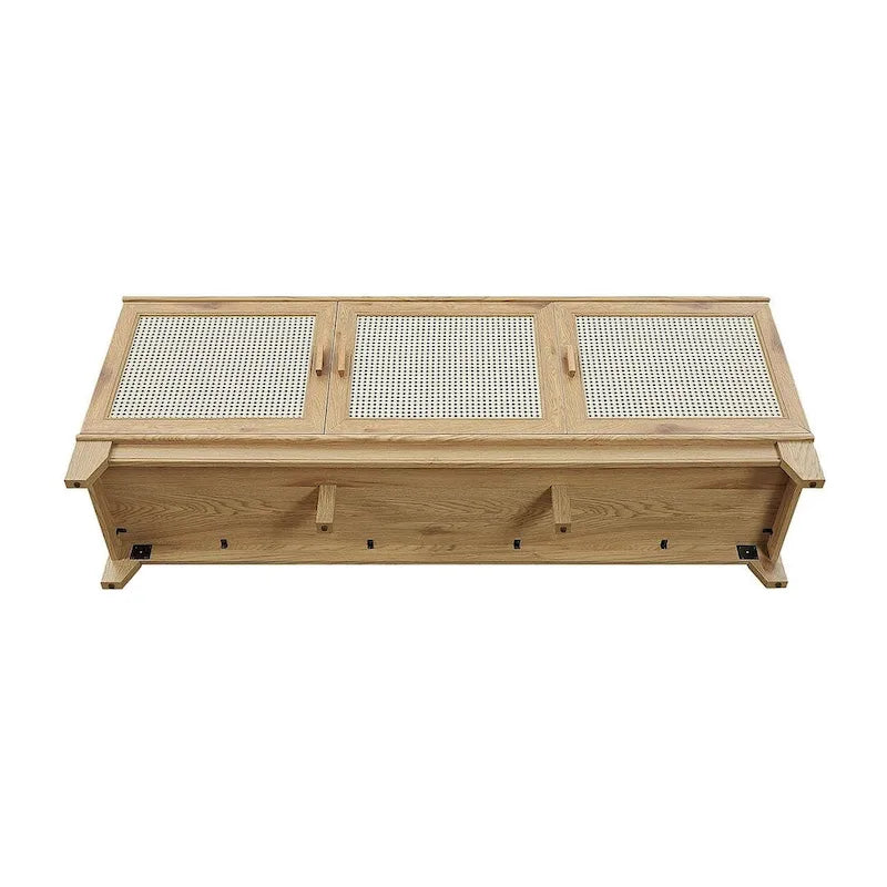 Console de meuble TV moderne en rotin de 160 cm (62.99 po)