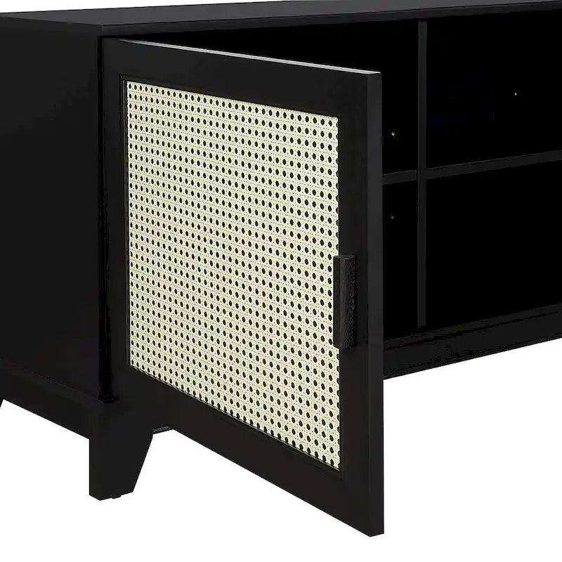 Console de meuble TV moderne en rotin de 160 cm (62.99 po)