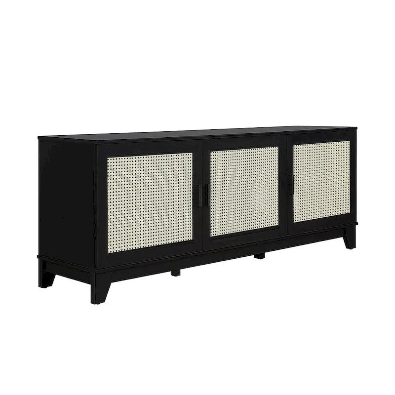 Console de meuble TV moderne en rotin de 160 cm (62.99 po)