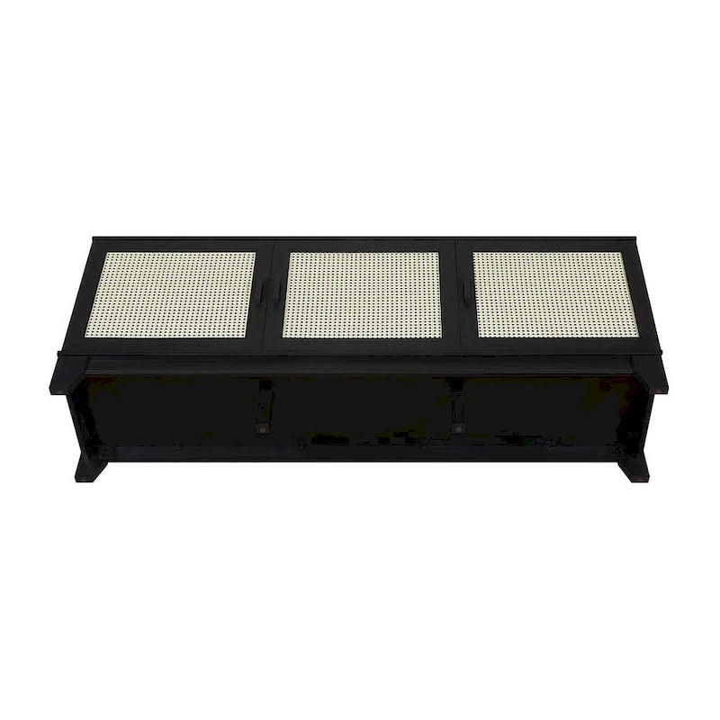Console de meuble TV moderne en rotin de 160 cm (62.99 po)