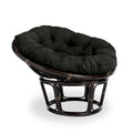 Fauteuil Papasan en rotin de 42 pouces avec coussin en micro-daim