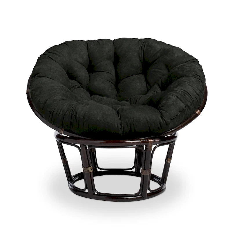 Fauteuil Papasan en rotin de 42 pouces avec coussin en micro-daim