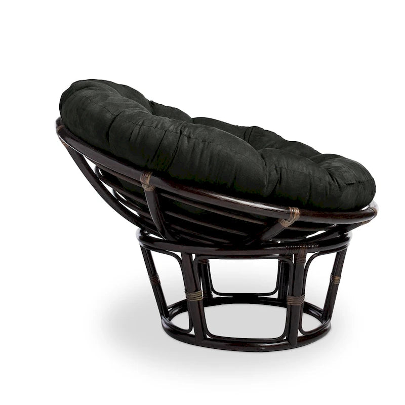 Fauteuil Papasan en rotin de 42 pouces avec coussin en micro-daim