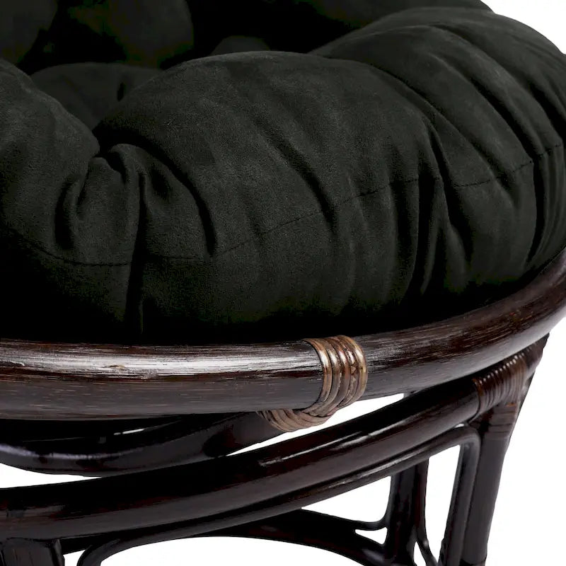 Fauteuil Papasan en rotin de 42 pouces avec coussin en micro-daim
