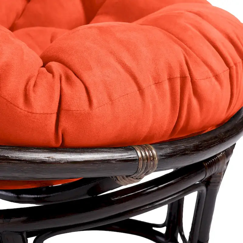 Fauteuil Papasan en rotin de 42 pouces avec coussin en micro-daim