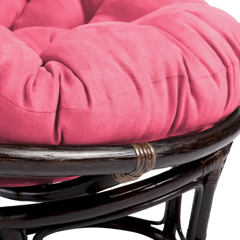 Fauteuil Papasan en rotin de 42 pouces avec coussin en micro-daim