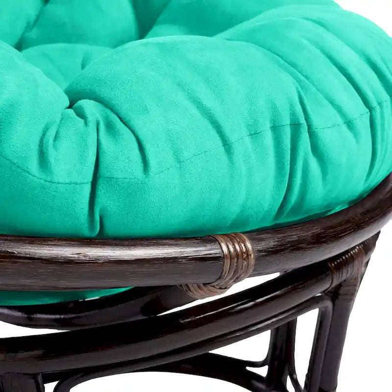 Fauteuil Papasan en rotin de 42 pouces avec coussin en micro-daim