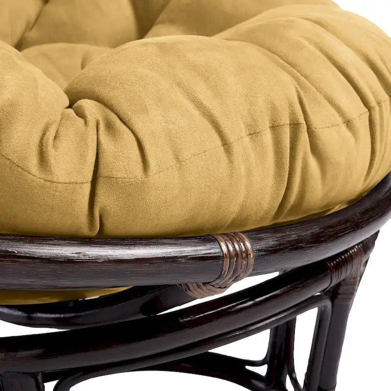 Fauteuil Papasan en rotin de 42 pouces avec coussin en micro-daim