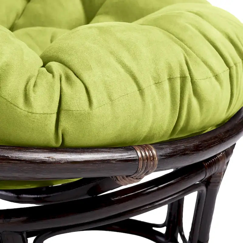 Fauteuil Papasan en rotin de 42 pouces avec coussin en micro-daim