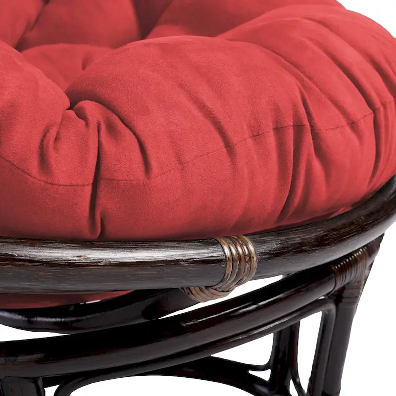 Fauteuil Papasan en rotin de 42 pouces avec coussin en micro-daim