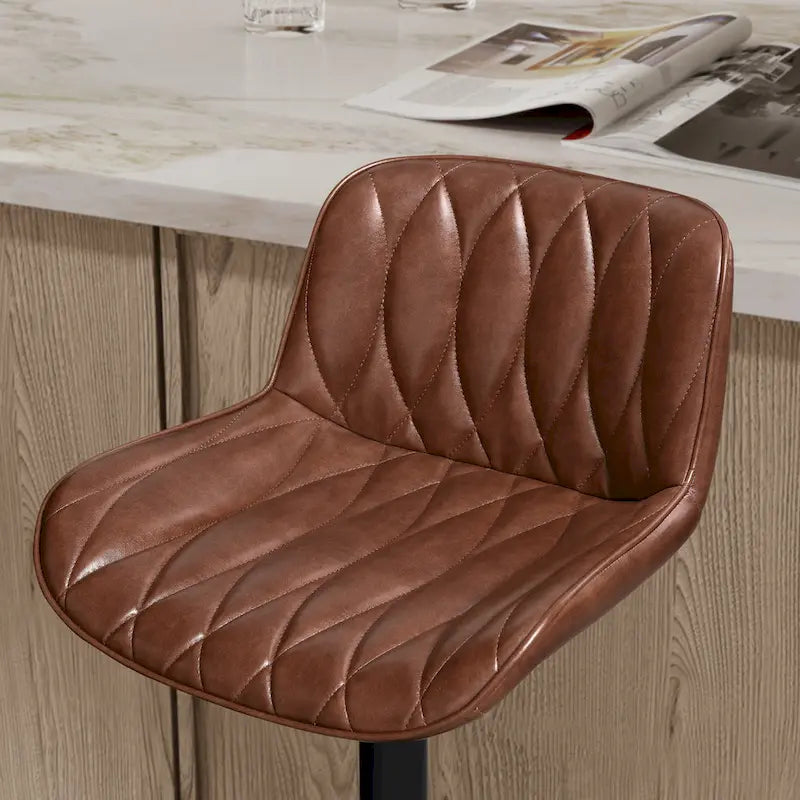 Tabouret de bar pivotant et réglable en cuir PU (Lot de 2)