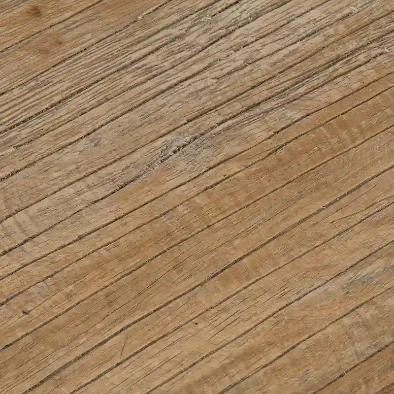 Table d'appoint avec piètement croisé en bois de mindi naturel vieilli