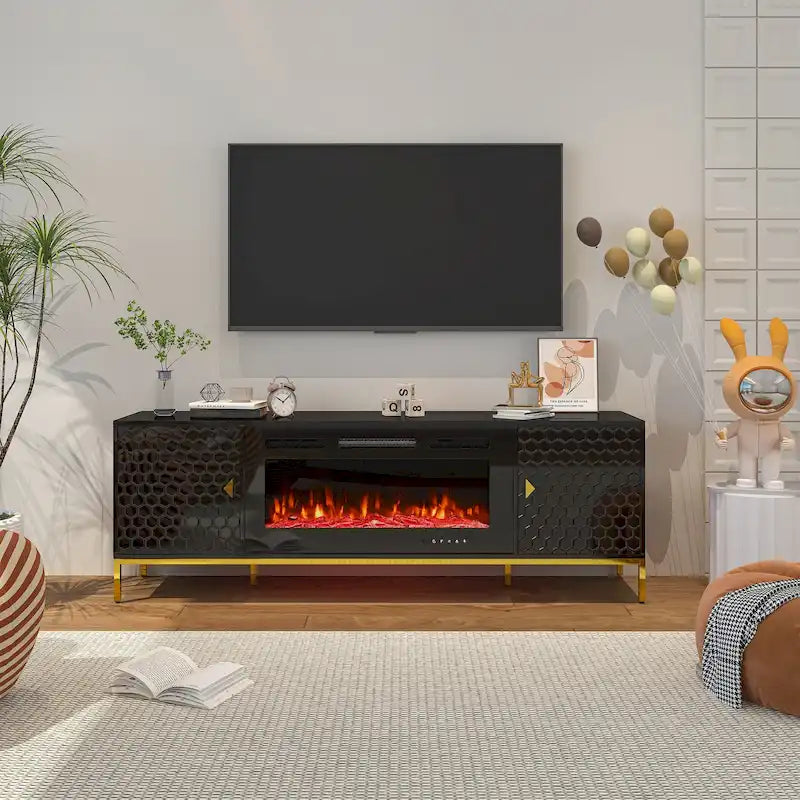 Meuble TV 70 po avec foyer électrique de 36 po