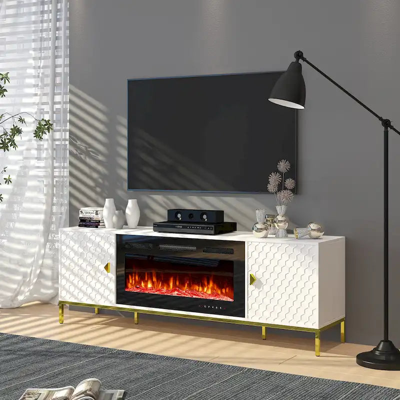 Meuble TV 70 po avec foyer électrique de 36 po