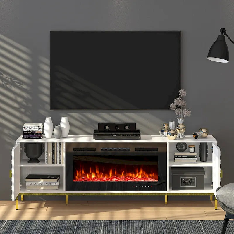 Meuble TV 70 po avec foyer électrique de 36 po