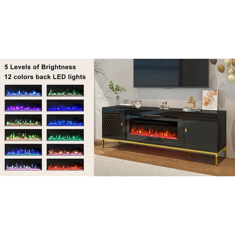 Meuble TV 70 po avec foyer électrique de 36 po