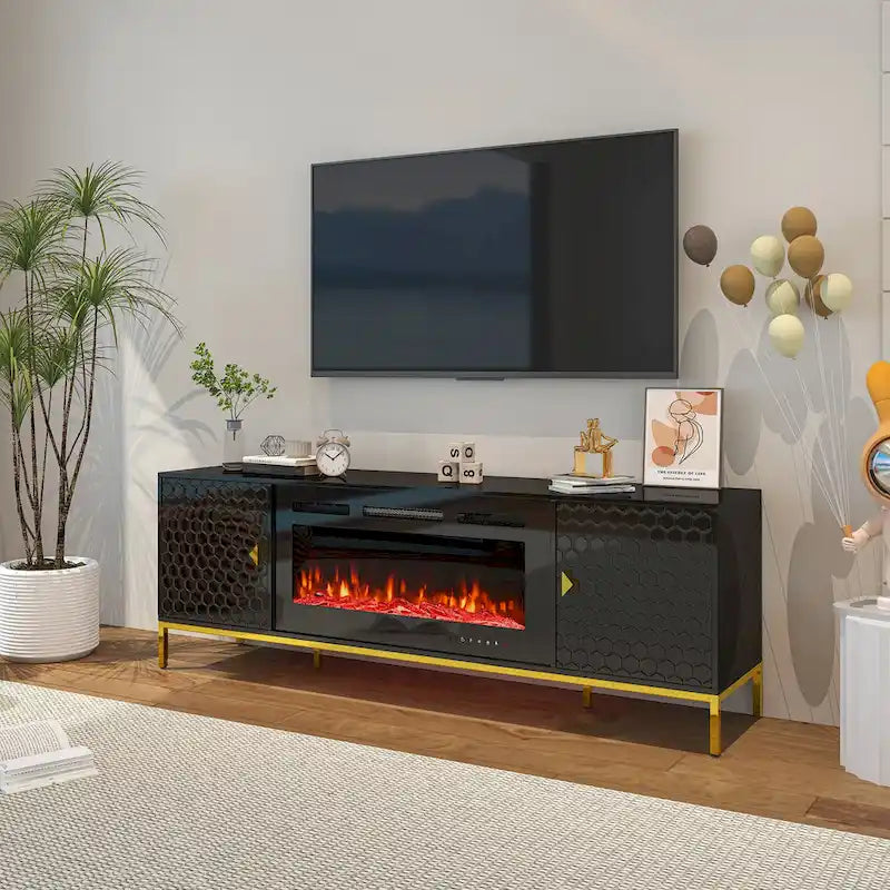 Meuble TV 70 po avec foyer électrique de 36 po