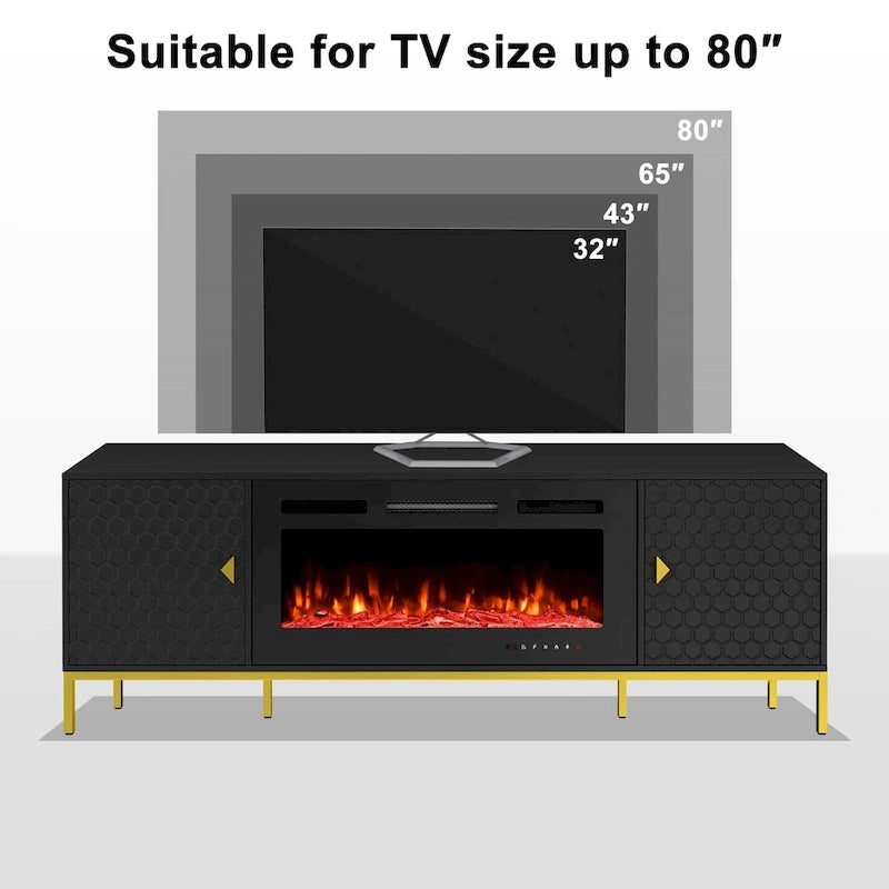 Meuble TV 70 po avec foyer électrique de 36 po