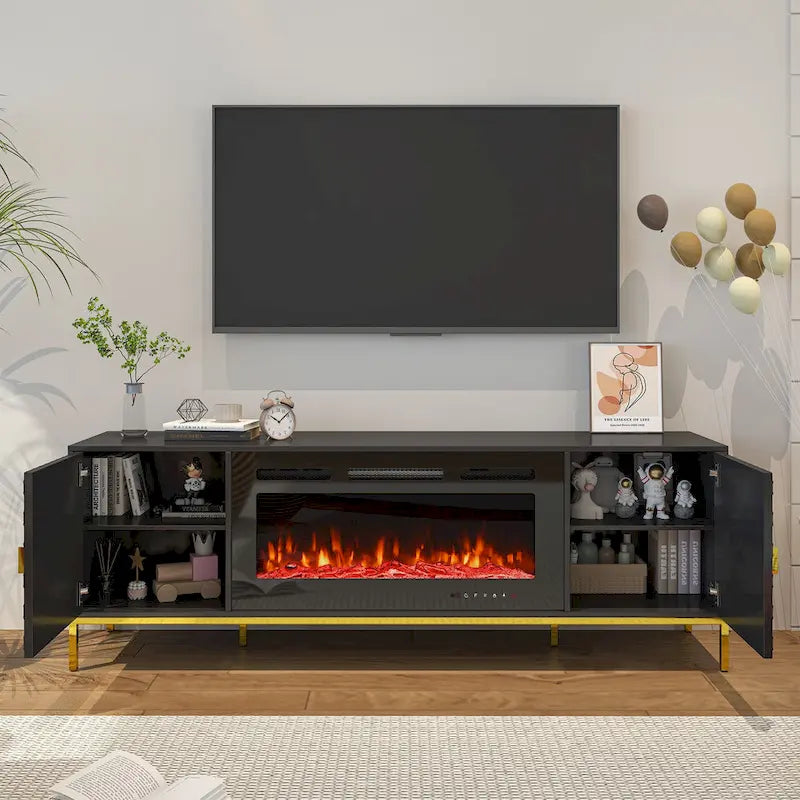 Meuble TV 70 po avec foyer électrique de 36 po