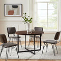 Table à manger ronde avec pieds en métal en X