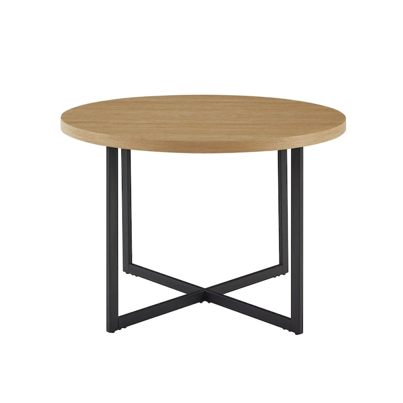 Table à manger ronde avec pieds en métal en X