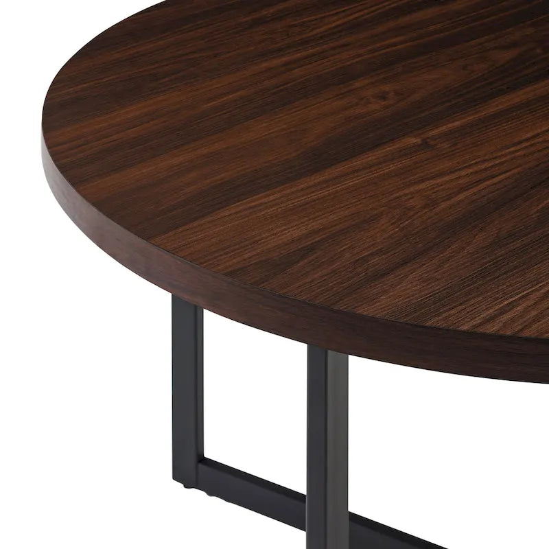 Table à manger ronde avec pieds en métal en X